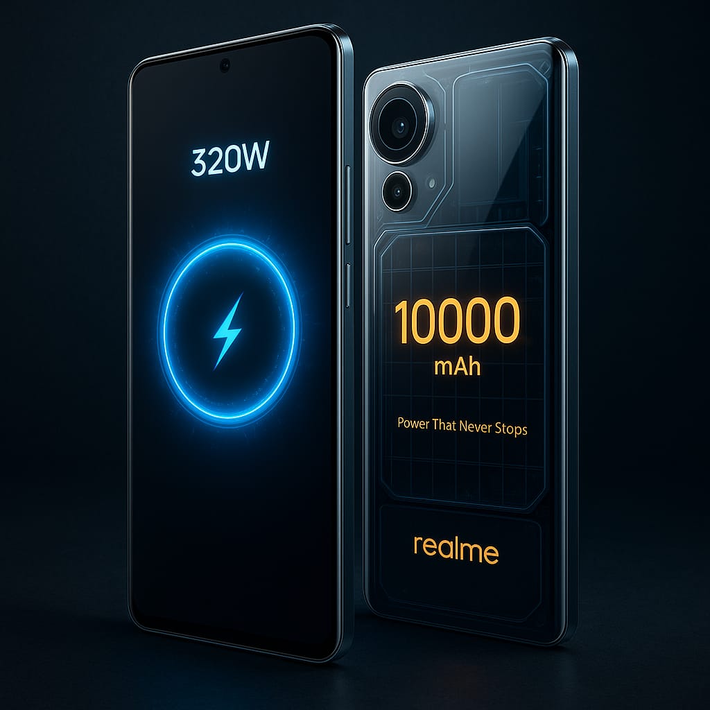 Realme concept smartphone with 10000mAh battery and transparent back panel